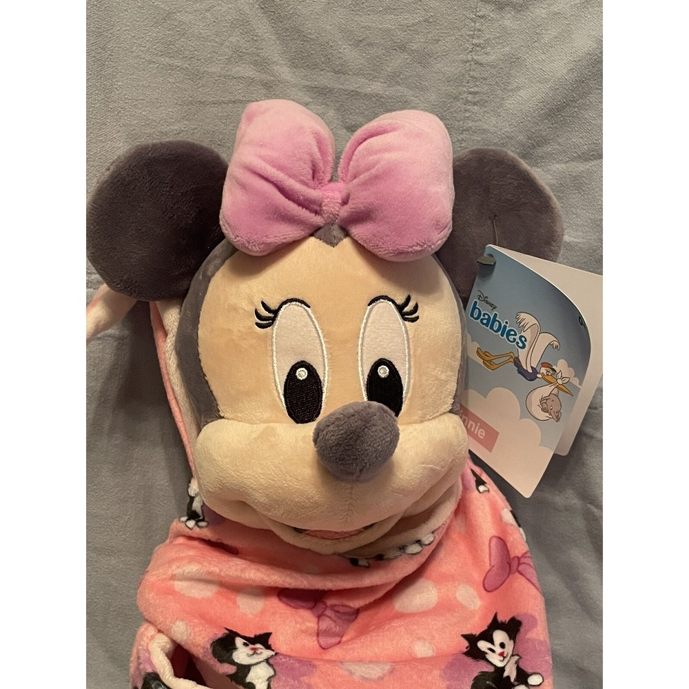 NEW Walt Disney Babies Minnie Mouse Pouch Blanket w/ Figaro Plush Stuffed Toy - Picture 2 of 6